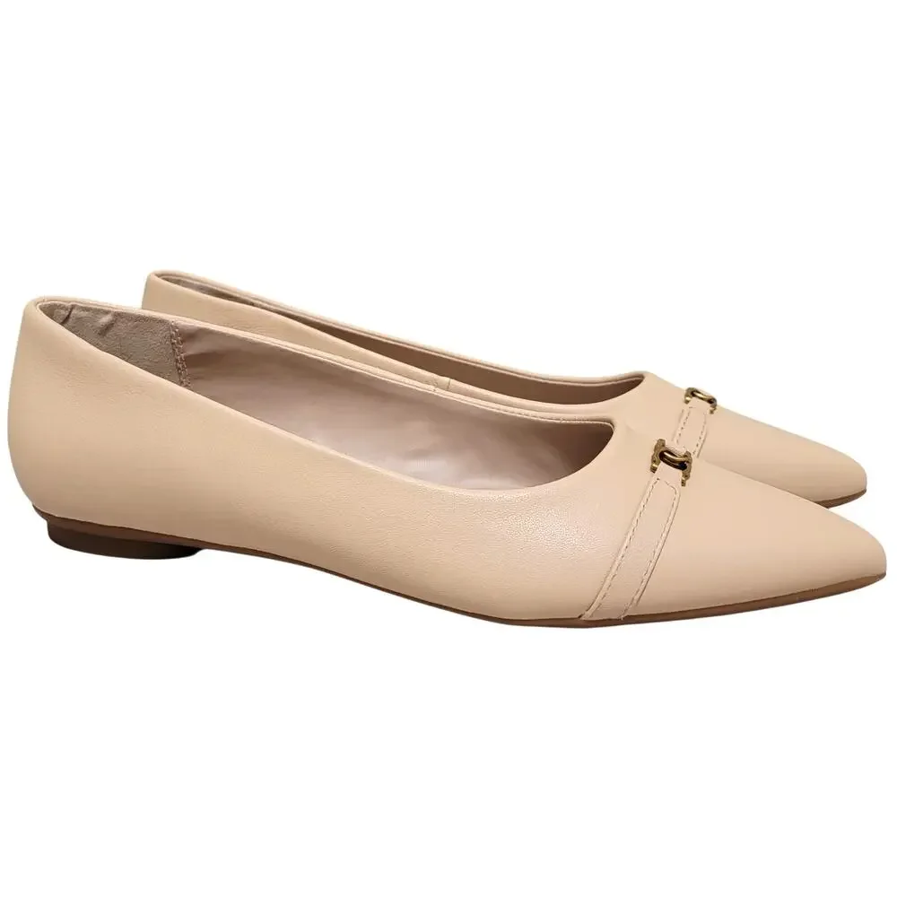Giani Bernini Women Bentlley Pointed Toe Ballet Flats Size US 7M Ginger Beige